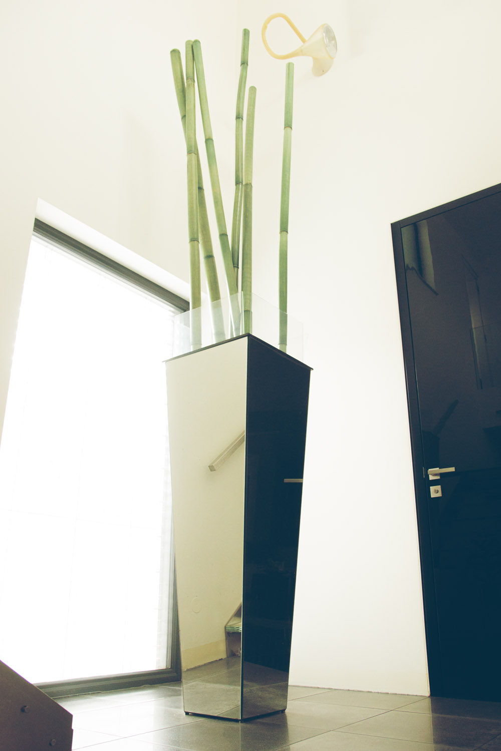 stahl spiegel vase